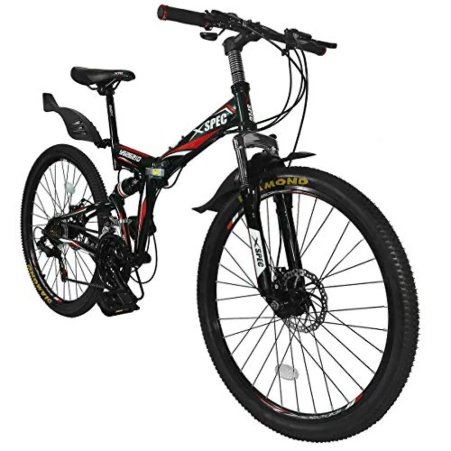 

26 21 Speed Folding Mountain Bike Bicycle for Adults Trail Commuter with Durable Aluminum Frame and Smooth Riding Performance