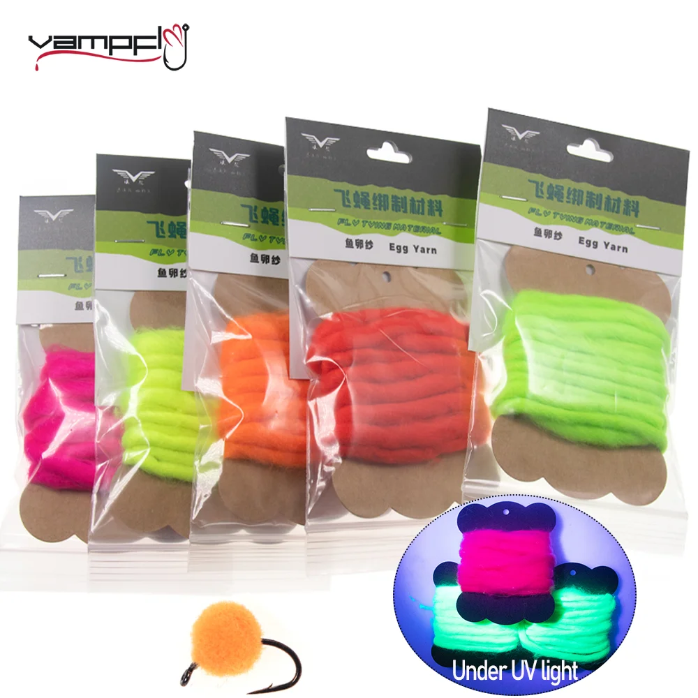 Vampfly FlyTying Egg Yarn Synthetic Fibers For Baitfish Lure Trout Samlon Glow Bug Minnow Fish Streamer Flies Fly Tying Material