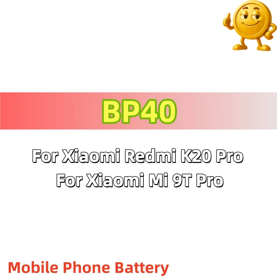 100% New BP40 Battery 3900mAh For Xiaomi Redmi K20 Pro / Mi 9T Pro BP40  Phone Replacement Batteries+Free Tools