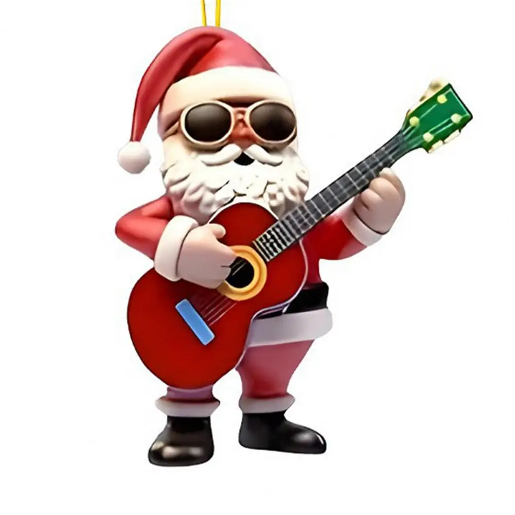 Santa Ornament Easy to Install Santa Ornament Musical Santa Claus Christmas Ornament for Tree Decoration Home Party Cute Playing