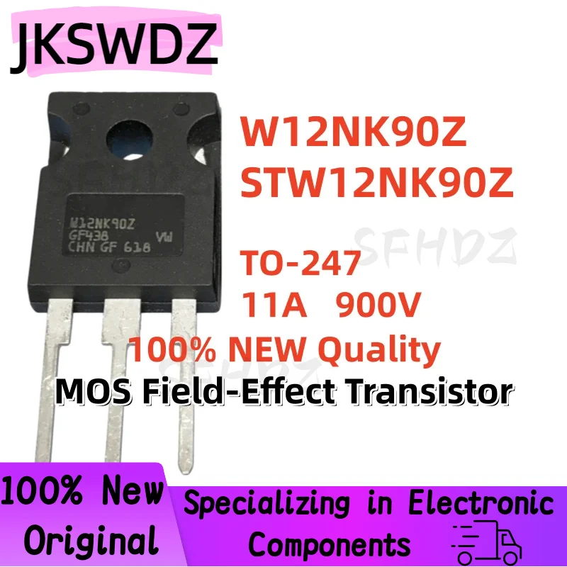 

5/10/20PCS 100% Brand New and Quality STW12NK90Z W12NK90Z TO-247 11A 900V MOS Field-Effect Transistor