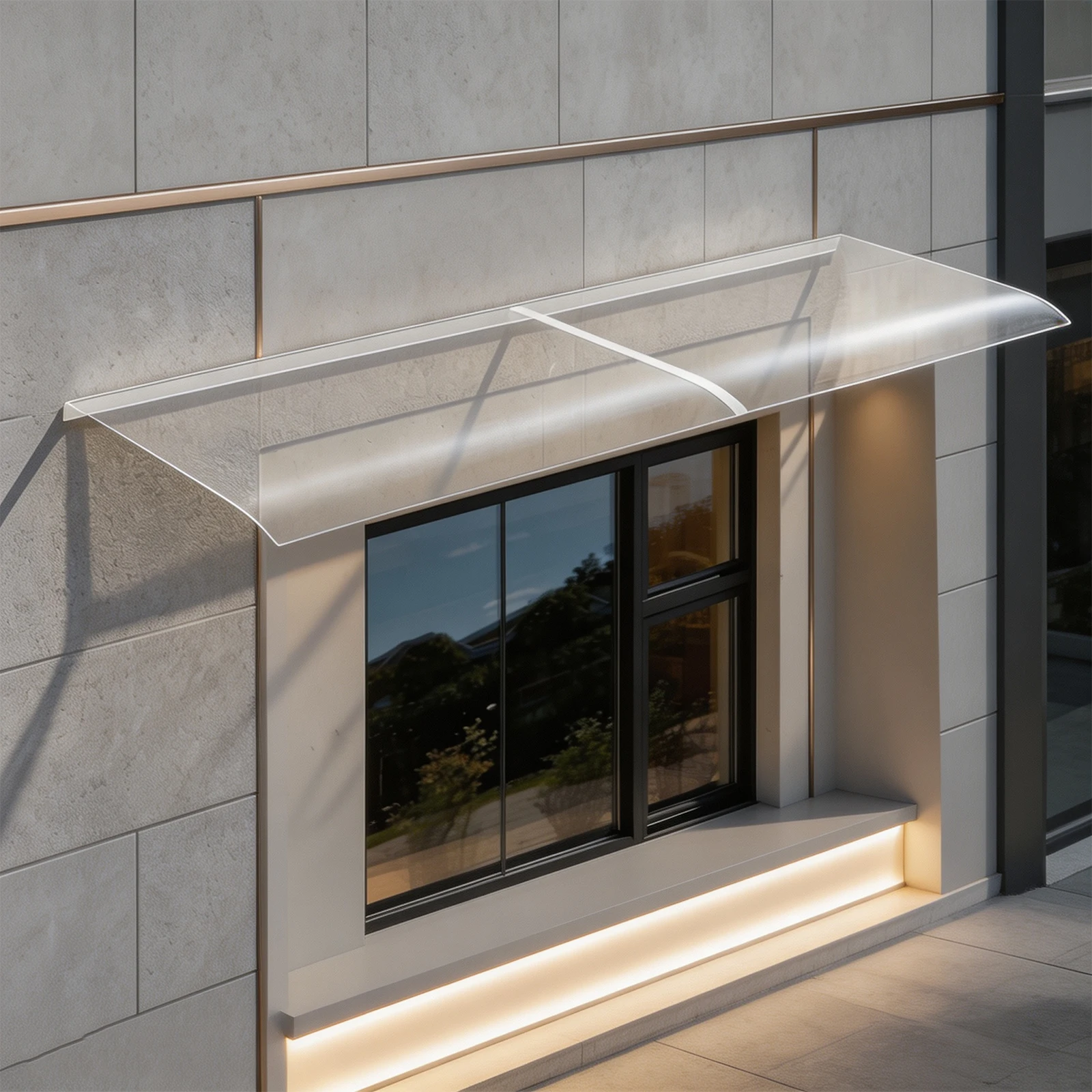 Window Door Awning Canopy, Front Door Canopy, Natural Light Transmission Patio Awning Canopy, Heat Insulation, Cold Protection and UV Protection Functions