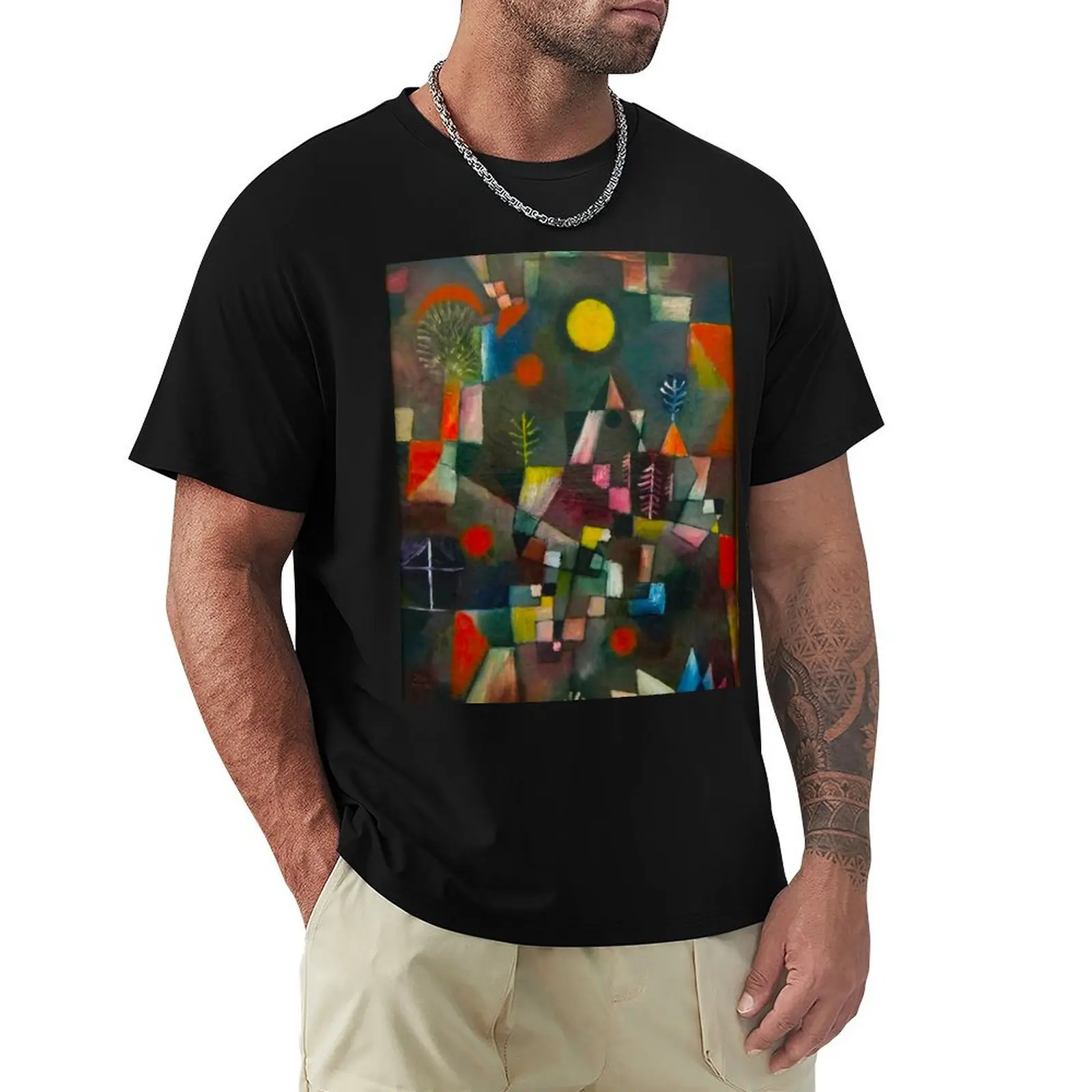 

PAUL KLEE HD - Full Moon 1922 T-Shirt Plus Size Street Style Tee