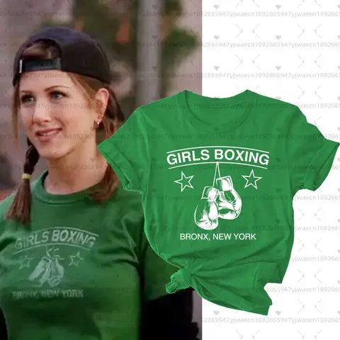 Rachel's Girls Boxing Green T-Shirt Girls Shirt Shirt Women's Friends TV Show Rachel Green Friend Plus Size Unisex Women T-Shirt