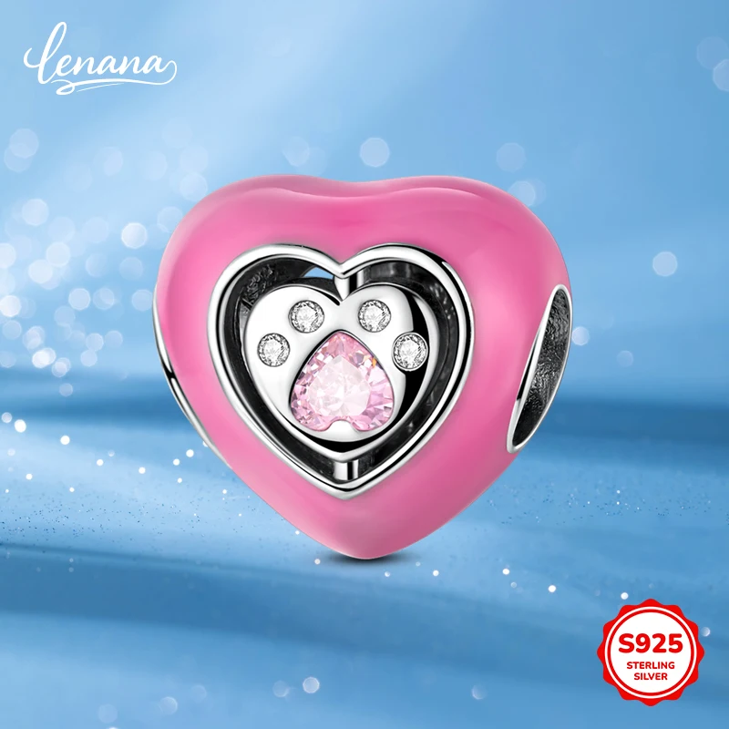 

Серебро 925, розовый, в форме сердца, кошачий коготь, бусина, сделай сам, женский шарм, ювелирный аксессуар, подарок