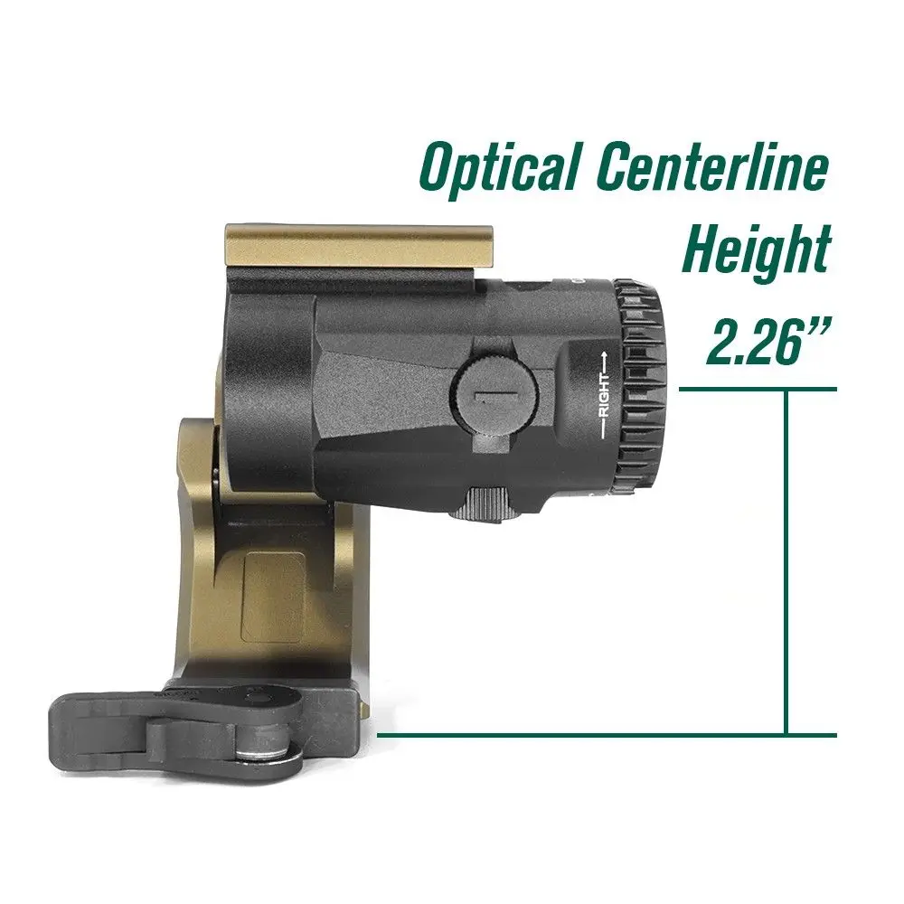 Spec Optics 2.26" Magnifier Mount Flip-To-Center OMNI Geni Hunting Scope Mount FTC Omni Magnifier Mount QD Lever CNC 6068 Aluminum