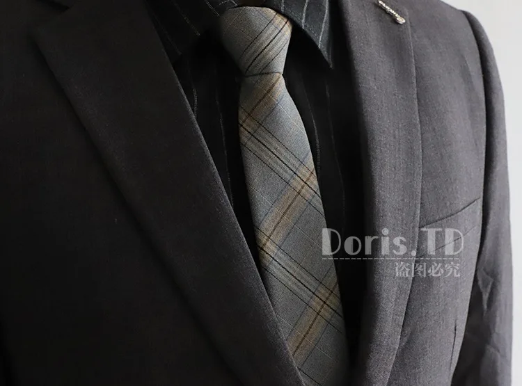 Neue Streifen Plaid Print 6CM Krawatte für Gentleman Hochzeit Party Krawatten Zubehör Elastische Neue Mode Männlichen Zipper Krawatte – Detail 2