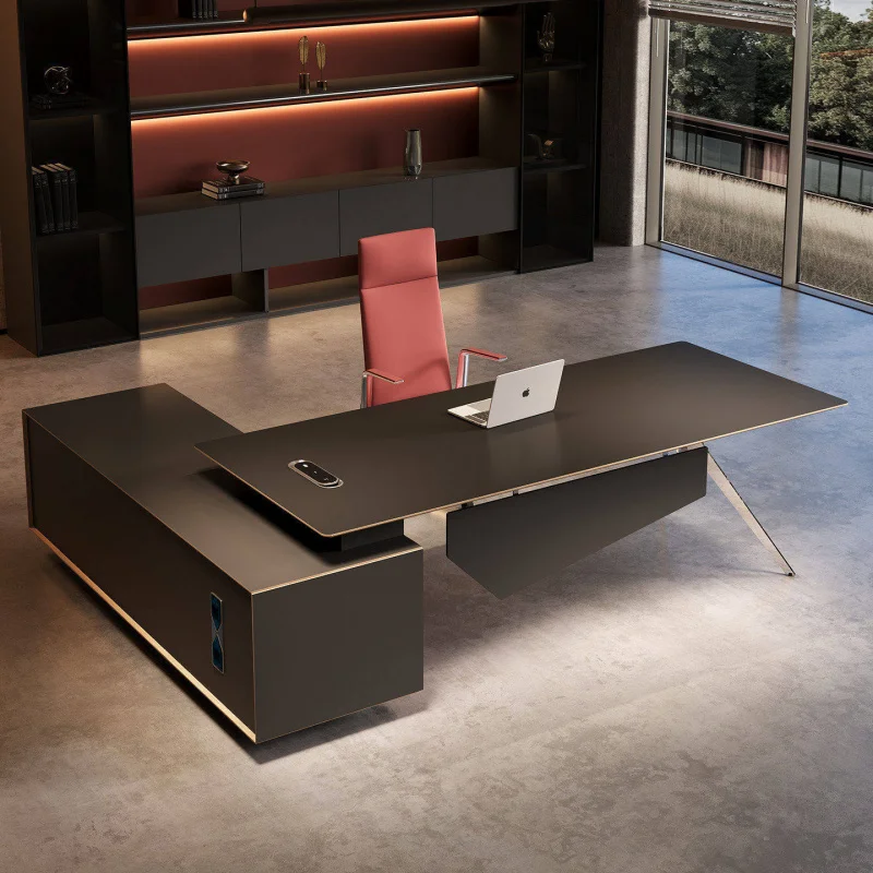 desk, light luxury, high-quality, simple modern executive desk, office CEO manager desk, office desk and chair set
