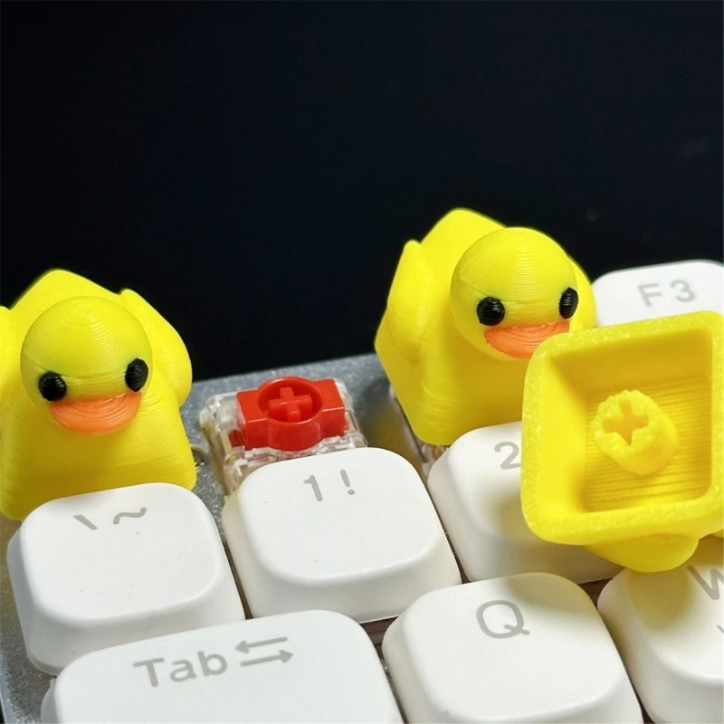 Novelty Resin Keycap Stress Relief Yellow Duck Keycap for Mechancial Keyboard Creative 3D Keycap