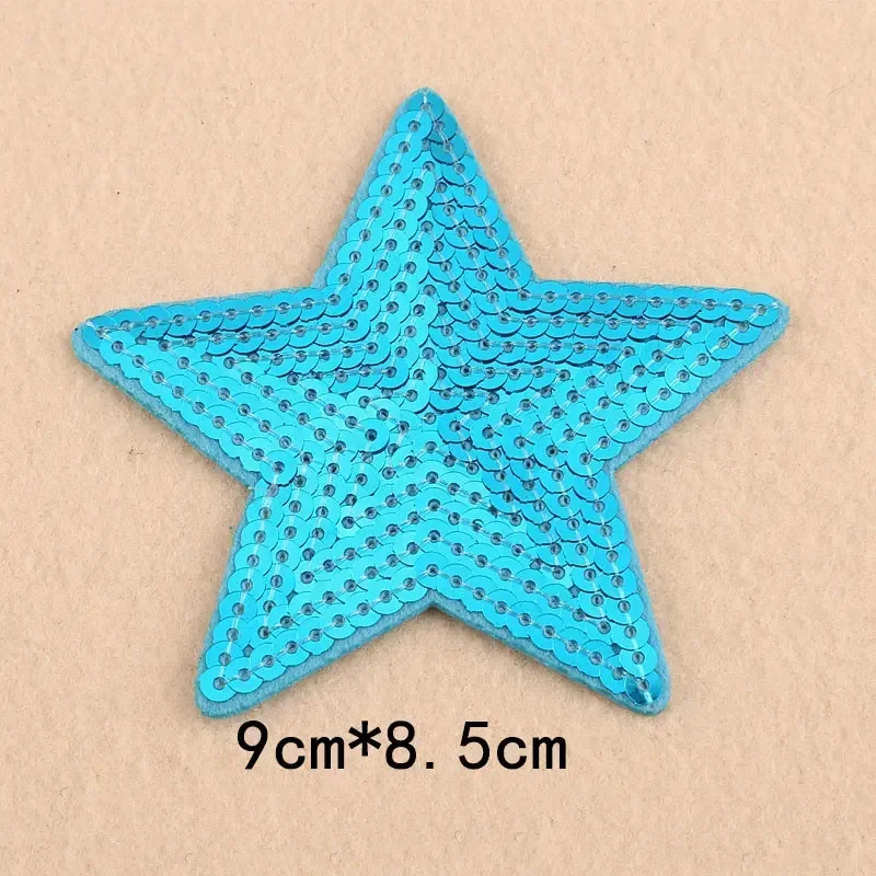 Cheap Star Heat Sequin Iron on Embroidery Patches for Clothing Stripes for Clothes Bags Military T-shirt Appliques Badge Sticker