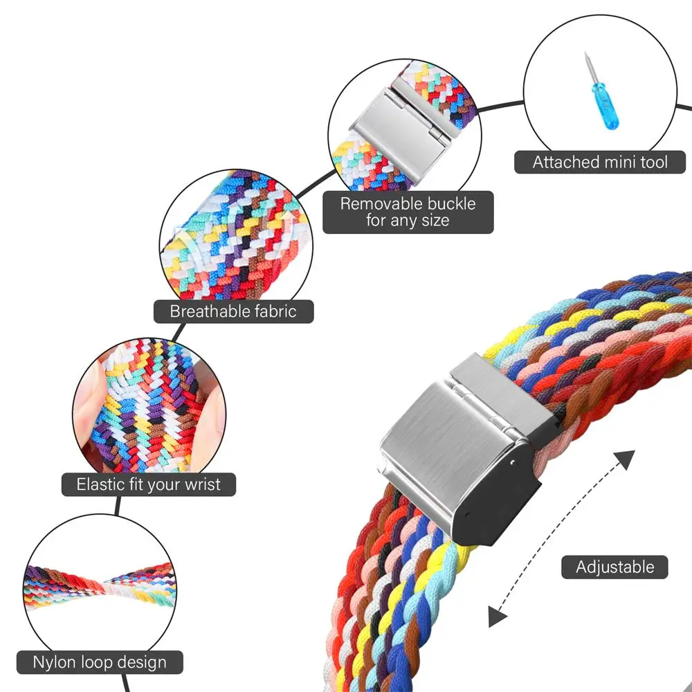 Braided Solo Loop For Apple watch band 44mm 45 mm 49mm 40mm 41mm 38mm Nylon Snap bracelet iWatch ultra series 8 6 5 4 7 SE strap