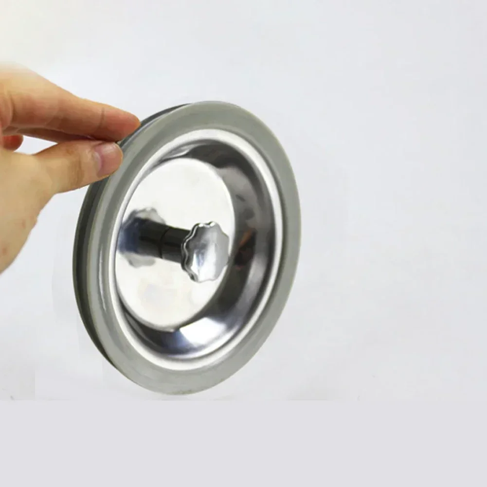 82mm Stainless Steel Kitchen Sink Strainer Stopper Waste Plug Sink Filter Bathroom Hair Catcher Drains Strainers  Drain Stopper