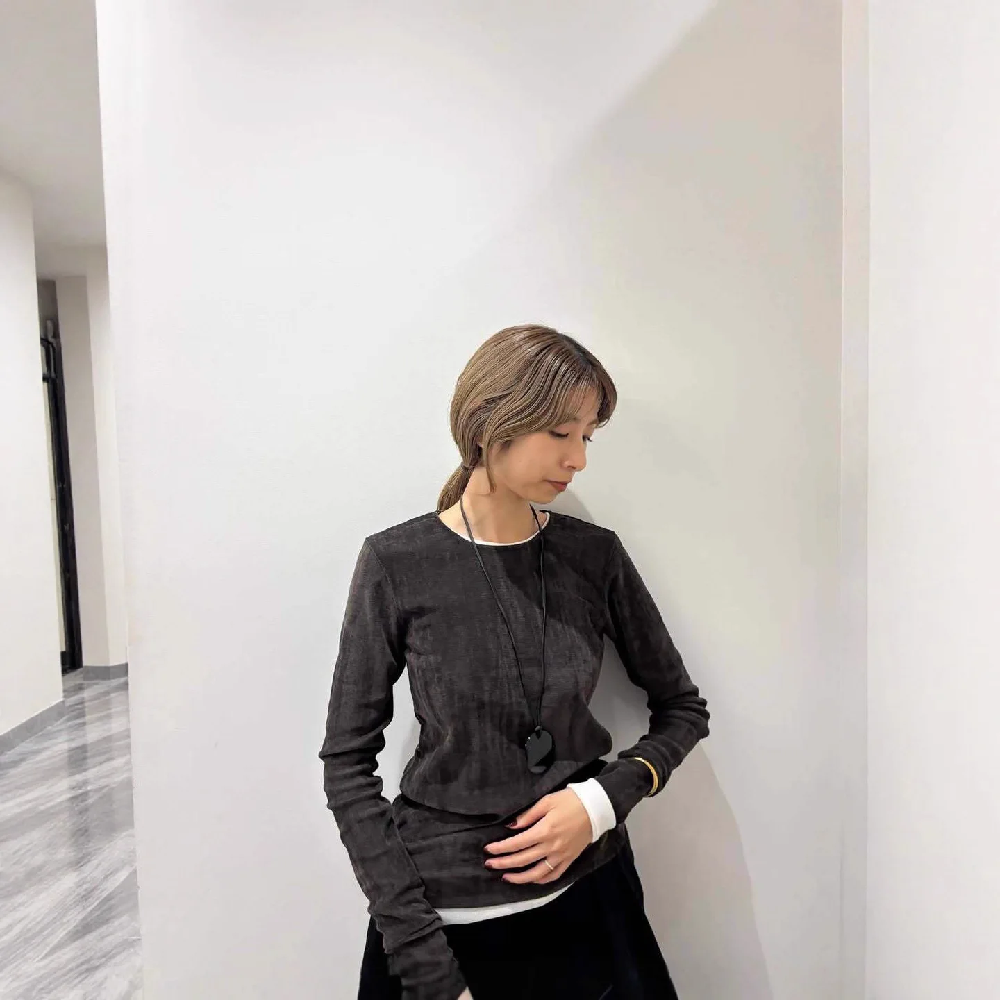 Japanese Shirts Women Relaxed Fit Velvet Mesh Top Autumn Winter Solid Color Pullover Soft Skin-Friendly Casual Base Layer Tee
