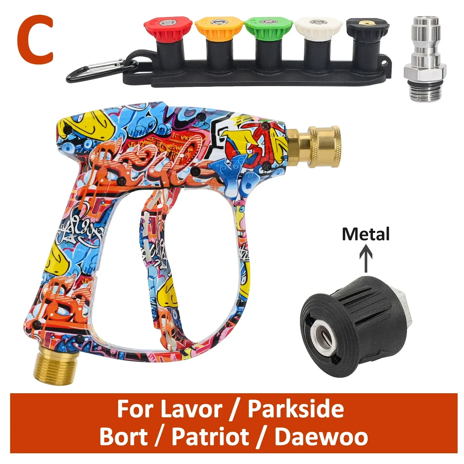 Graffiti Design High-Pressure Foam Gun Set - Multi-Brand Fit for Karcher/Bosch/Nilfisk, Ergonomic Grip,Car/RV/Truck Cleaning Kit image 3