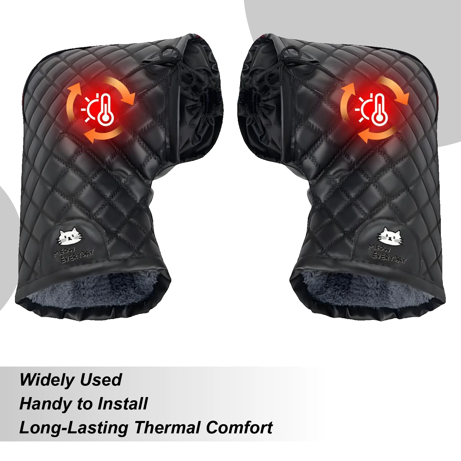 

Winter Motorcycle Handlebar Gloves Hickened Velvet Windproof Waterproof Riding Mittens Snowmobile Handlebar Fingerless Gloves