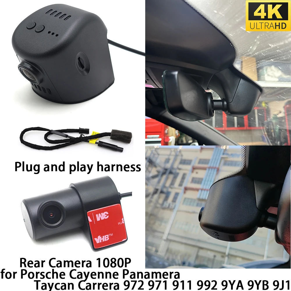 for Porsche Cayenne Panamera Taycan Carrera 972 971 911 992 9YA 9YB 9J1 DVR Dash Cam OEM Front Rear Camera Video Recorder Wifi