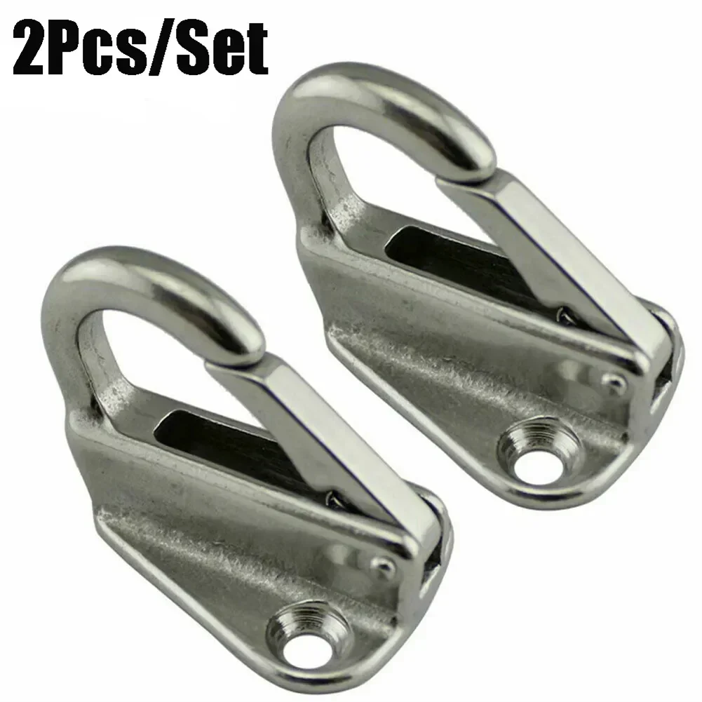 2Pcs Stainless Steel 316 Marine Boat Spring Locked Fender Hook Snap Fending Hook Attach Rope Boat Sail Tug Ship Marine Hardware