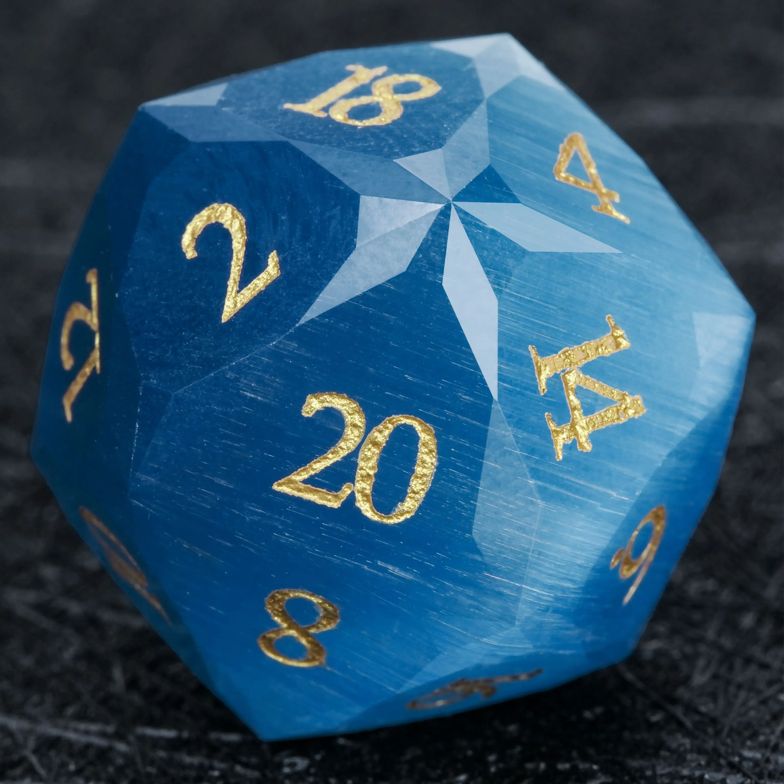 

1-7pcs DND Dice Cobalt Blue Glass Gemstone Dice Set Multi-sided Polyhedral Dice Gold Word Dice for D&D Game COC Role Playing RPG