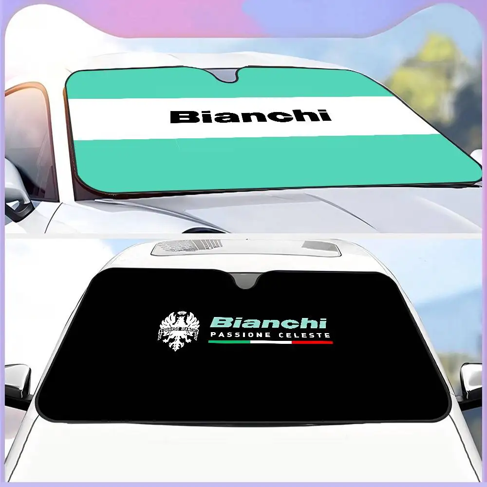 Luxury B-Bianchi Logo Car Sun Shade Front Window Sunshade for Most Sedans SUV Blocks Max Uv Rays Keep Your Vehicle Cool