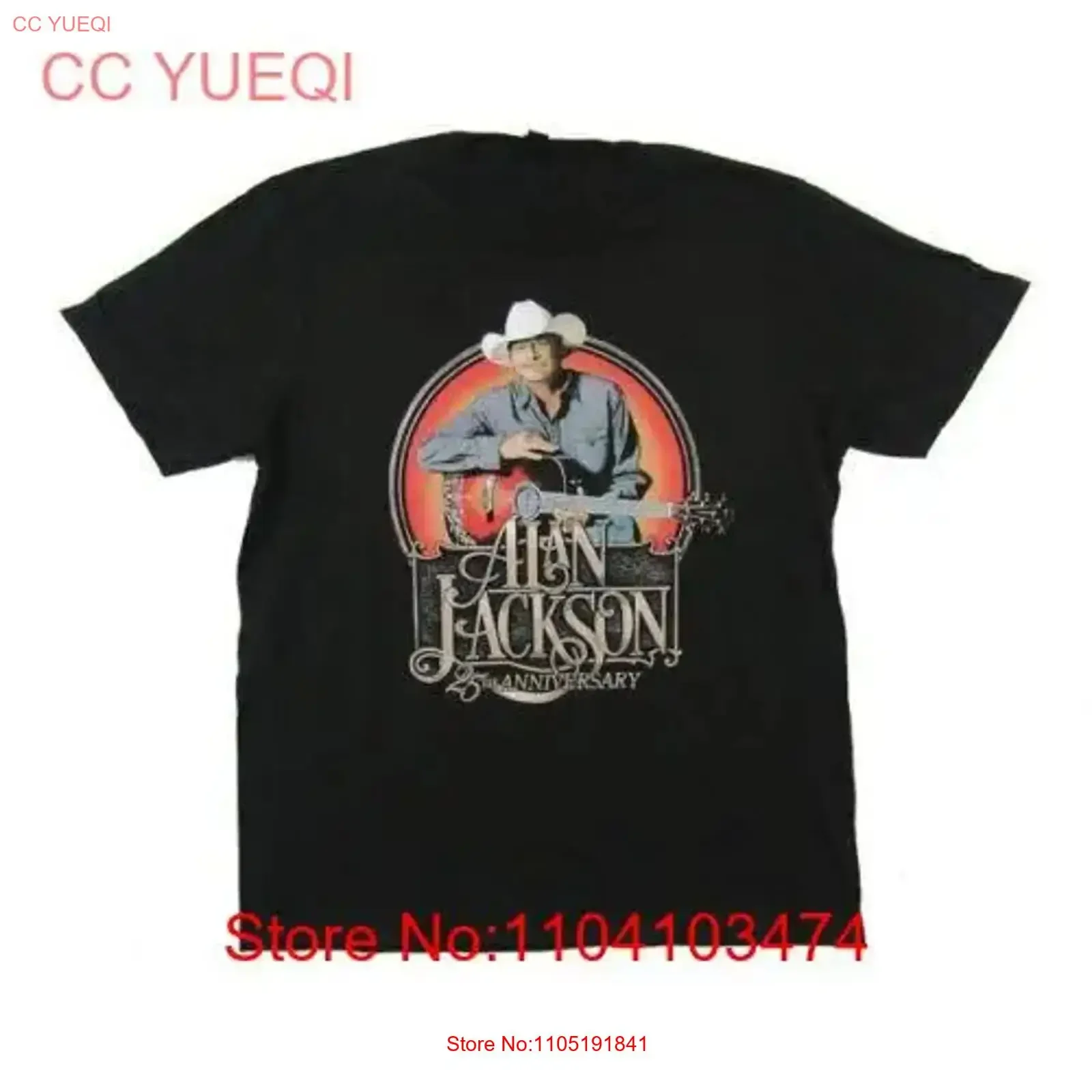

Черная хлопковая футболка Alan Jackson, винтажный потертый топ для повседневной носки, повседневная слегка удобная стильная мягкая мужская футболка унисекс