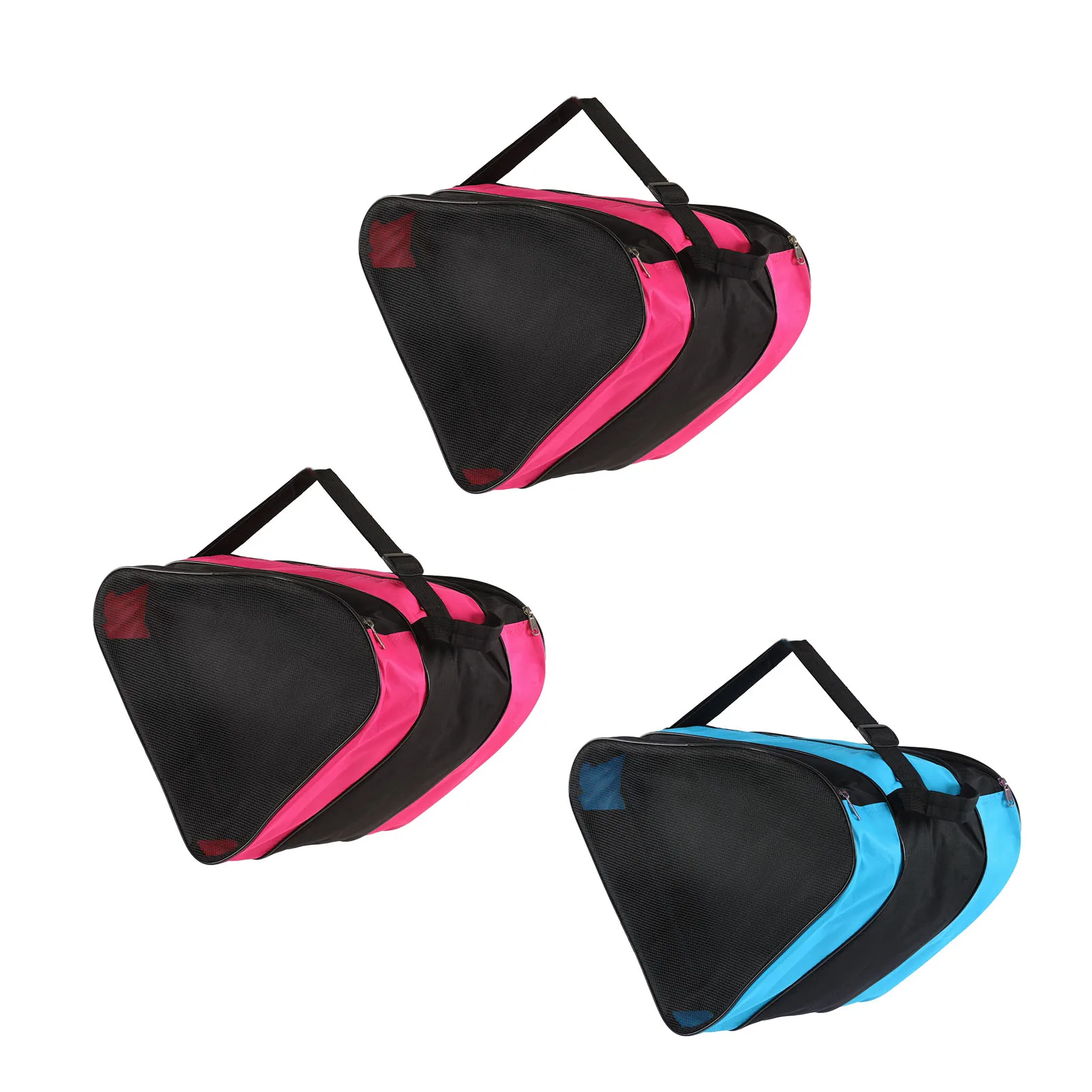 Hockey Skates Bag Waterproof 3 Layers Triangle Large Capacity Thickened Skates Bag Mesh Pockets for Outdoors
