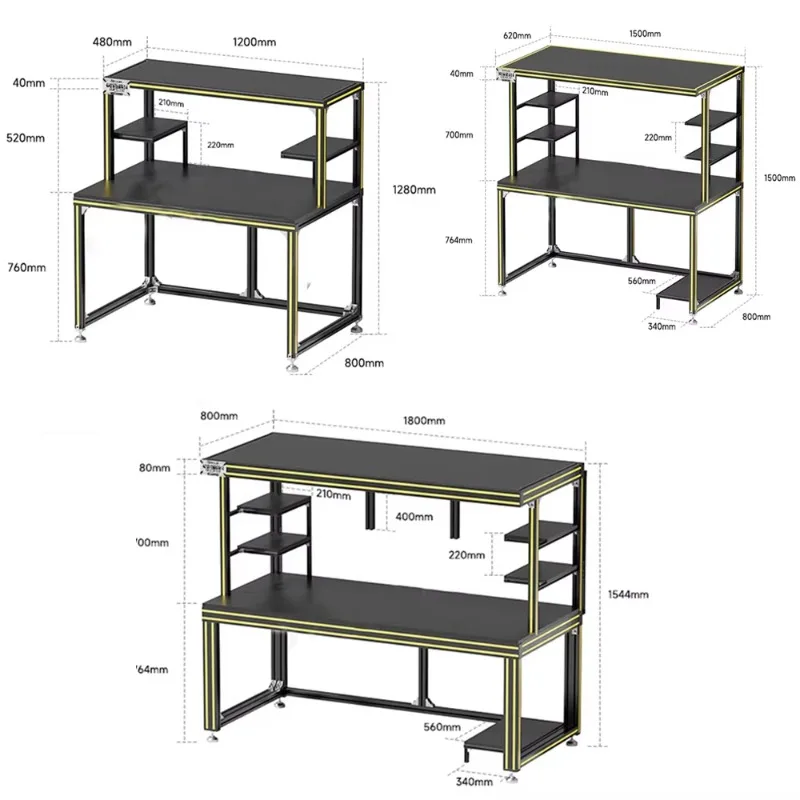 

Mechanic Mobile Phone Repair Workbench With High Brightness LED Light Black Aluminum Alloy Modular Maintenance Workbench