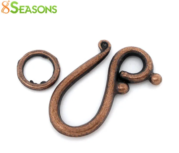 

8Seasons Toggle Clasps Irregular Antique Copper Color Metal Charms DIY Necklace Bracelets Jewelry Findings 21mmx12mm-7mm,20Sets