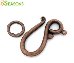 8Seasons Toggle Clasps Irregular Antique Copper Color Metal Charms DIY Necklace Bracelets Jewelry Findings 21mmx12mm-7mm,20Sets