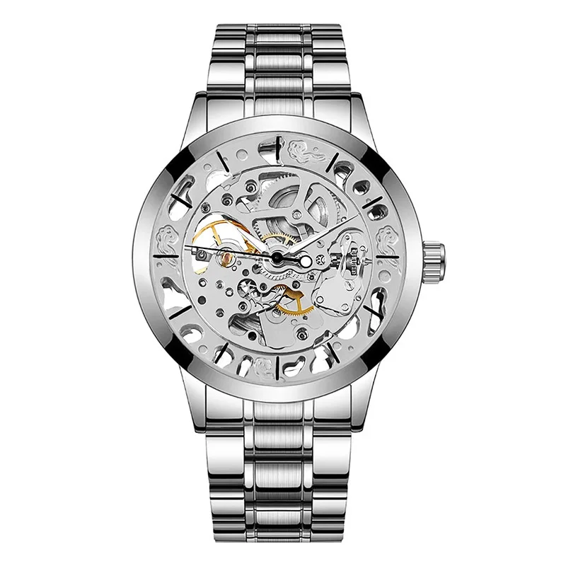 UTHAI KL04 Повседневные и модные мужские наручные часы с полыми светящимися автоматическими механическими часами, деловые часы в подарок