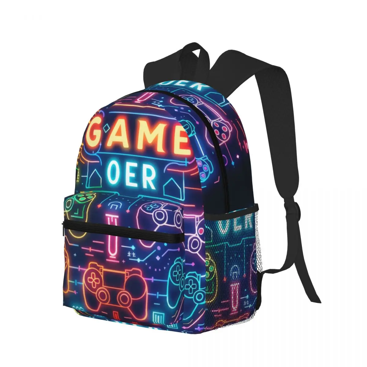 Video Game Weapon Gamer Play Gaming Background Casual Daypack Travel School Bag with Pockets for Women College