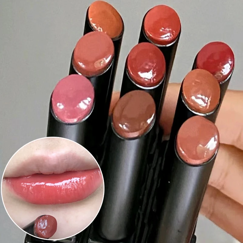 Moisturizing Mirror Solid Lip Gloss 8 Colors Waterproof Lasting Non-sticky Nude Brown Red Watery Lipstick Lips Makeup Cosmetics