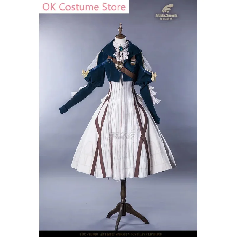 CyAnime! Violet Evergarden Elegant Lolita Dress Gorgeous Uniform Cosplay Costume Halloween Carnival Party Suit For Women