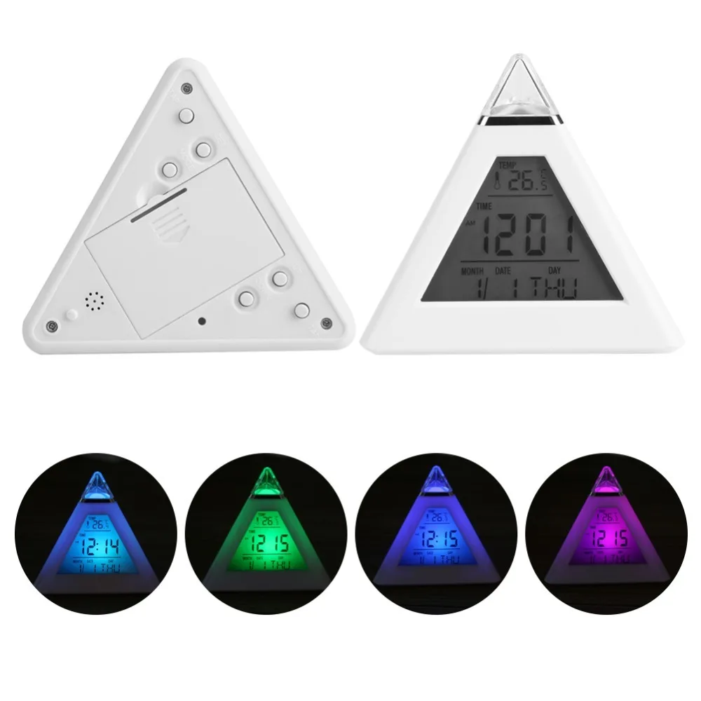 Pyramid LED Alarm Clock Thermometer 4