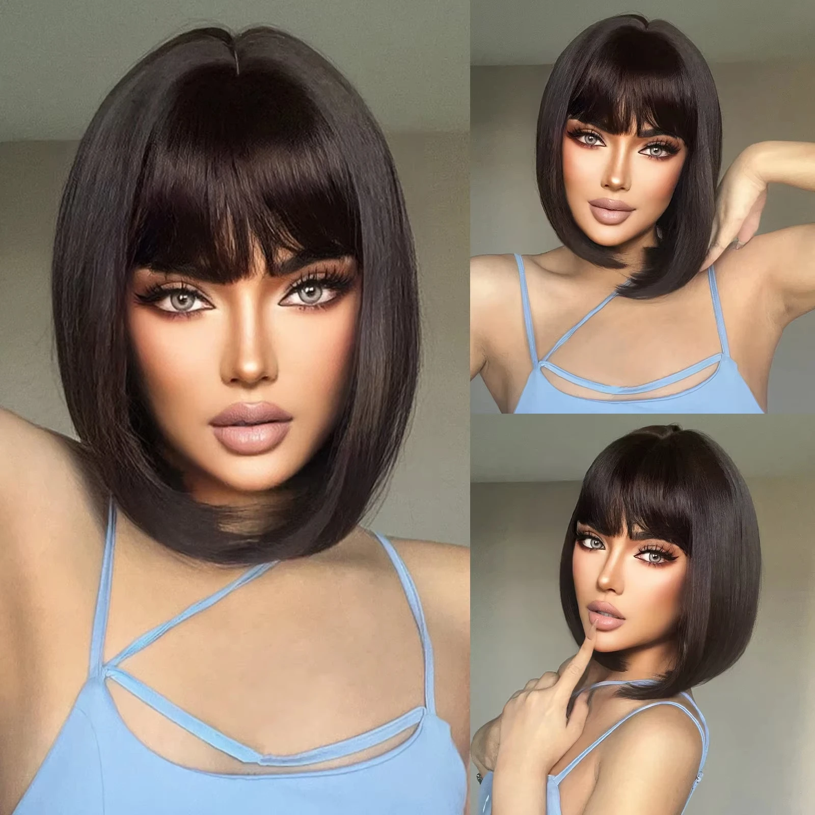Green Bob Hairstyle Synthetic Wig for Cosplay & Parties