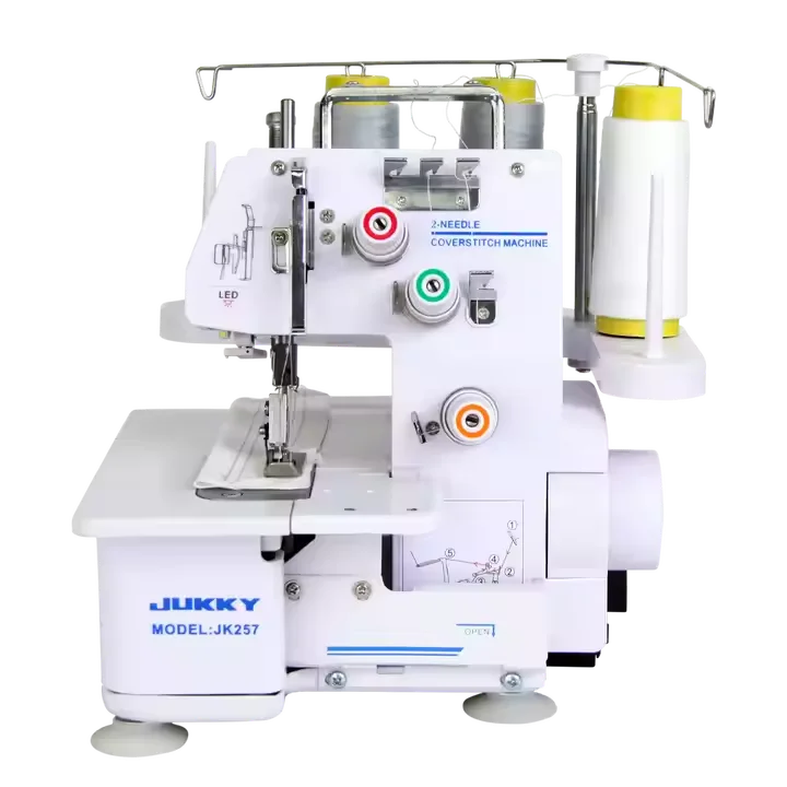 JUKKY JK-257 Portable Household Interlock Sewing Machine for Home and Industrial Use Model with 3 Thread