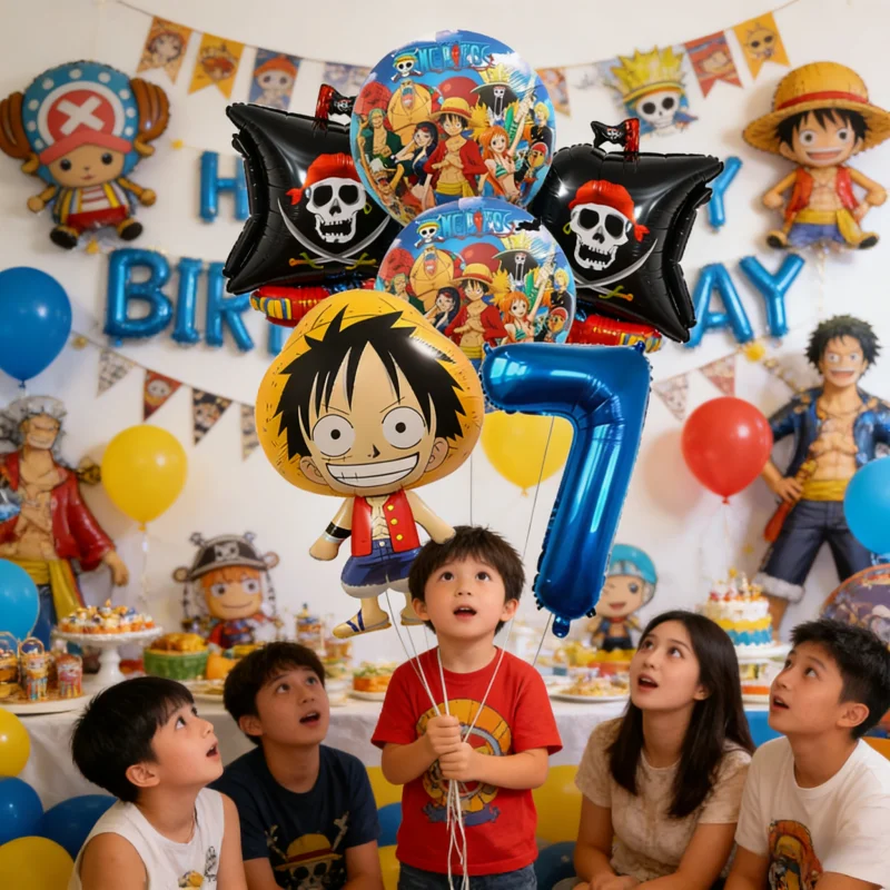 

Набор фольгированных шаров «Крутой Луффи» в стиле One Piece, латексные шары, украшения для детского дня рождения, шары-цифры, игрушки, подарки