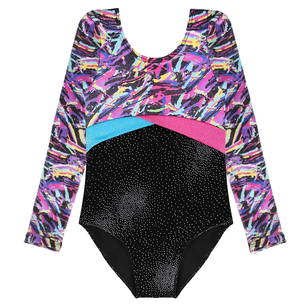 Rotterdam Kly Gold Foiled AqLeotard pour filles, Unitards de danse athlétiques professionnels