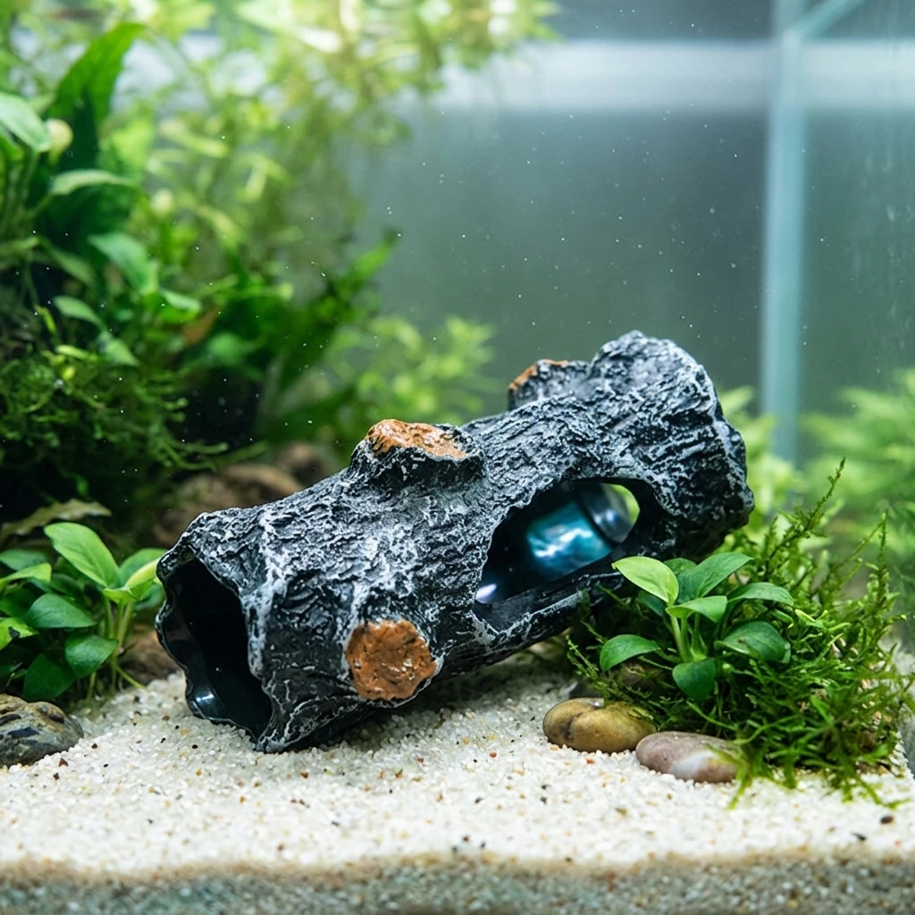 Aquarium Planting Ideas - PVC Stump Hideout for Reptile Tanks