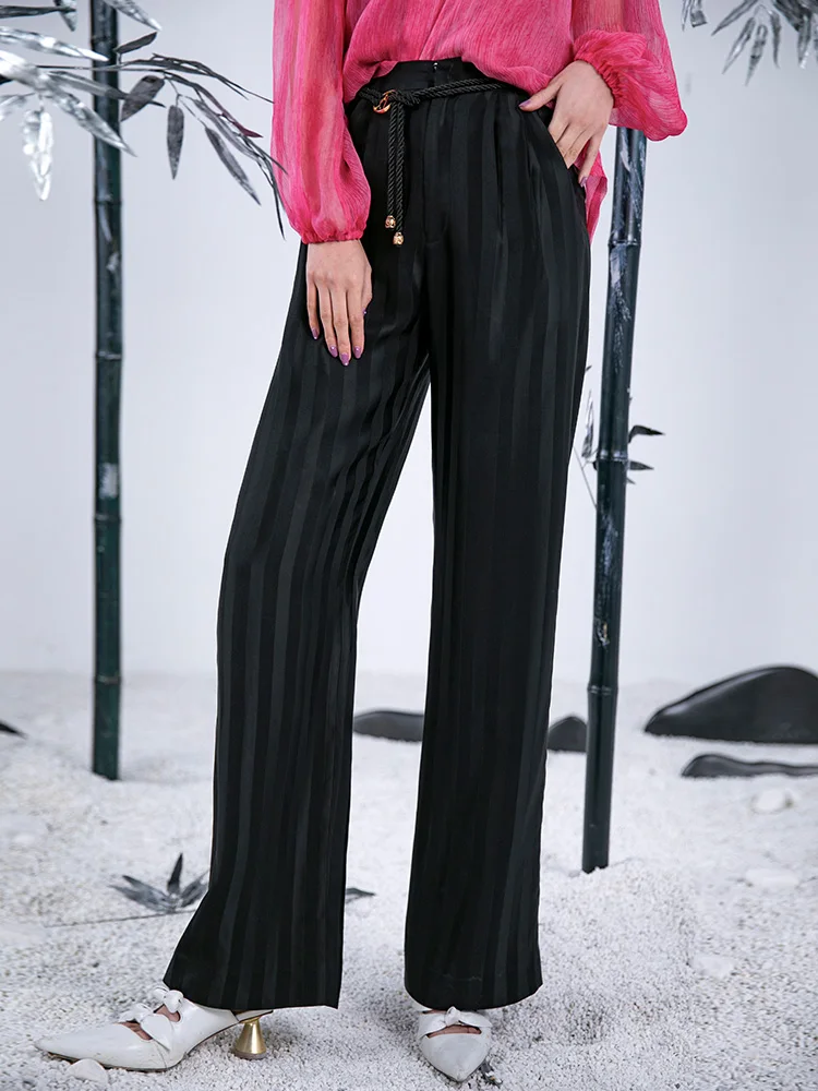 

Low Waist Original Wide Leg Pants Women's Anti-Wrinkle Casual Loose Straight Cut Trousers Drapey Polyester Faionable