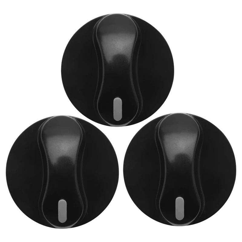 3X Plastic Kitchen Gas Stove Stove Oven Control Rotary Knob Black