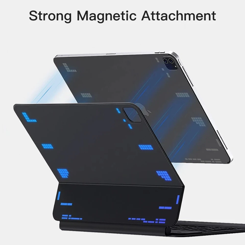 Волшебная клавиатура для iPad 12,9/13/11/10,9 дюймов, многомодельная Bluetooth-клавиатура с тачпадом для iPad Pro Air4, 5, умный чехол с подсветкой