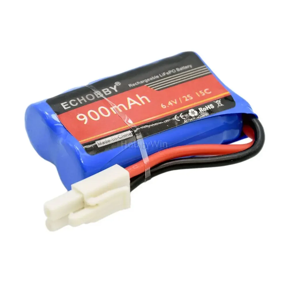 6.4V 2S 900mAh LiFe Battery Mini Tamiya plug for RC Model Buggy Truck Truggy Car Racing Speedboat