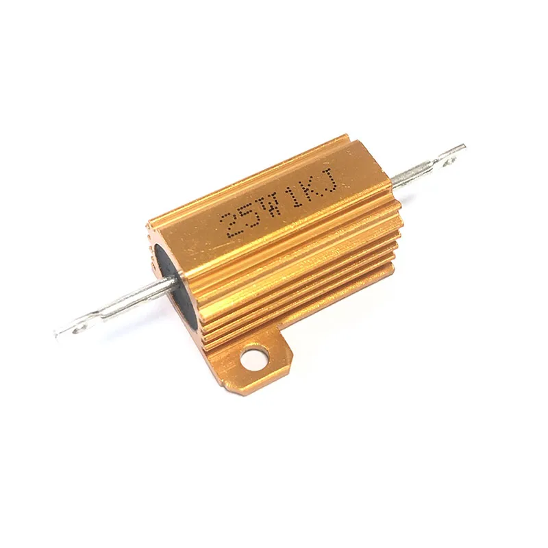 RX24 25W Aluminiowa metalowa obudowa Rezystor drutowy 820R 910R 1K 1.2K 1.5K 1.8K 2K 2.2K 2.4K 2.5K 2.7K 3K 3.3K 3.6K Ohm