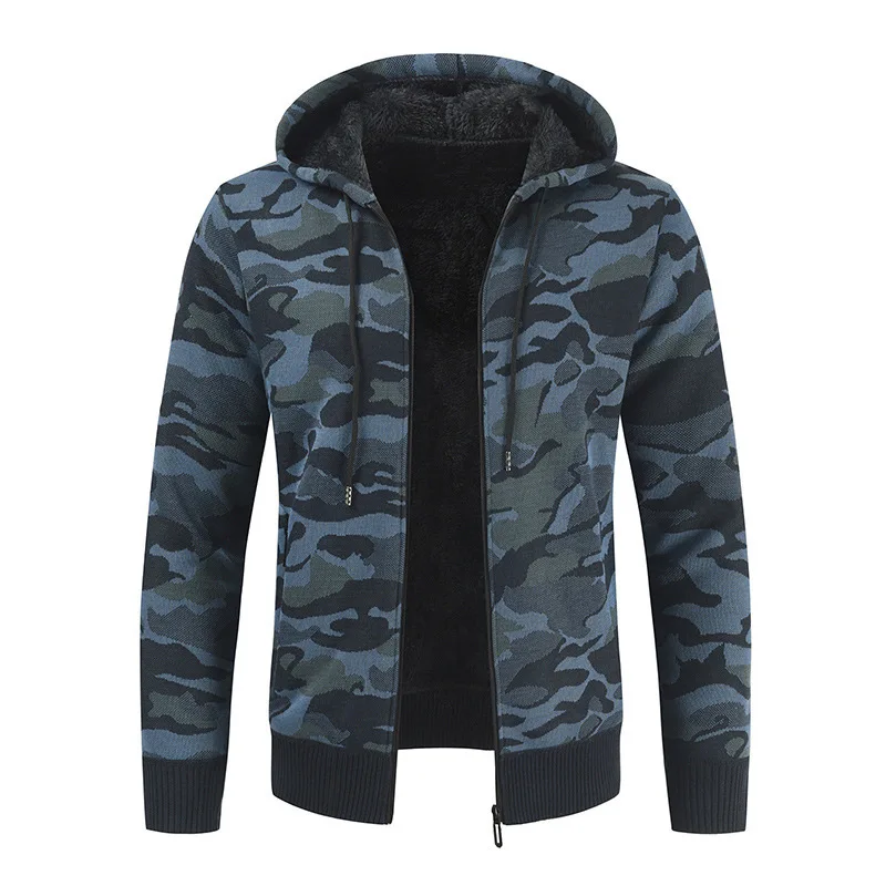 Autumn New Hooded Sweater Trendy Camouflage Hooded Sports Knitted Sweater Camouflage Sweater