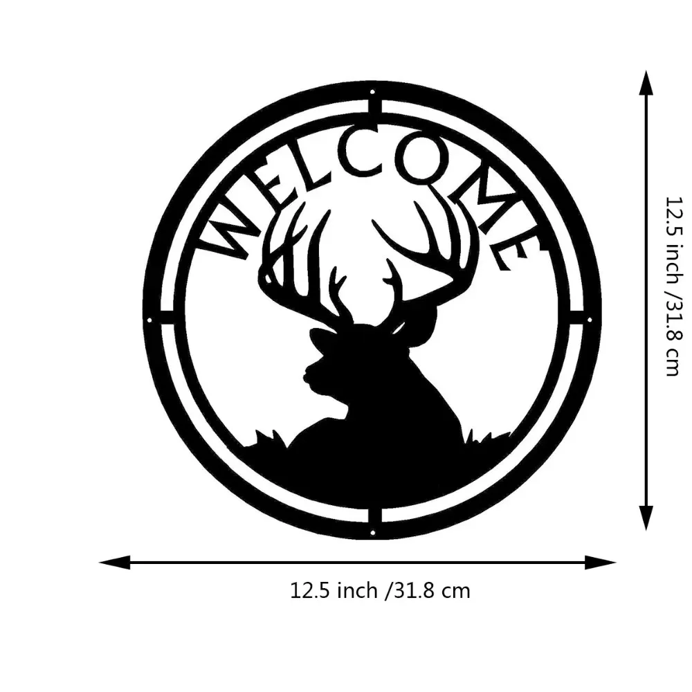 Iron Crafts, New Deer Buck Head /Deer Family /Bear and Cub /Elk Head Welcome Sign -12.5