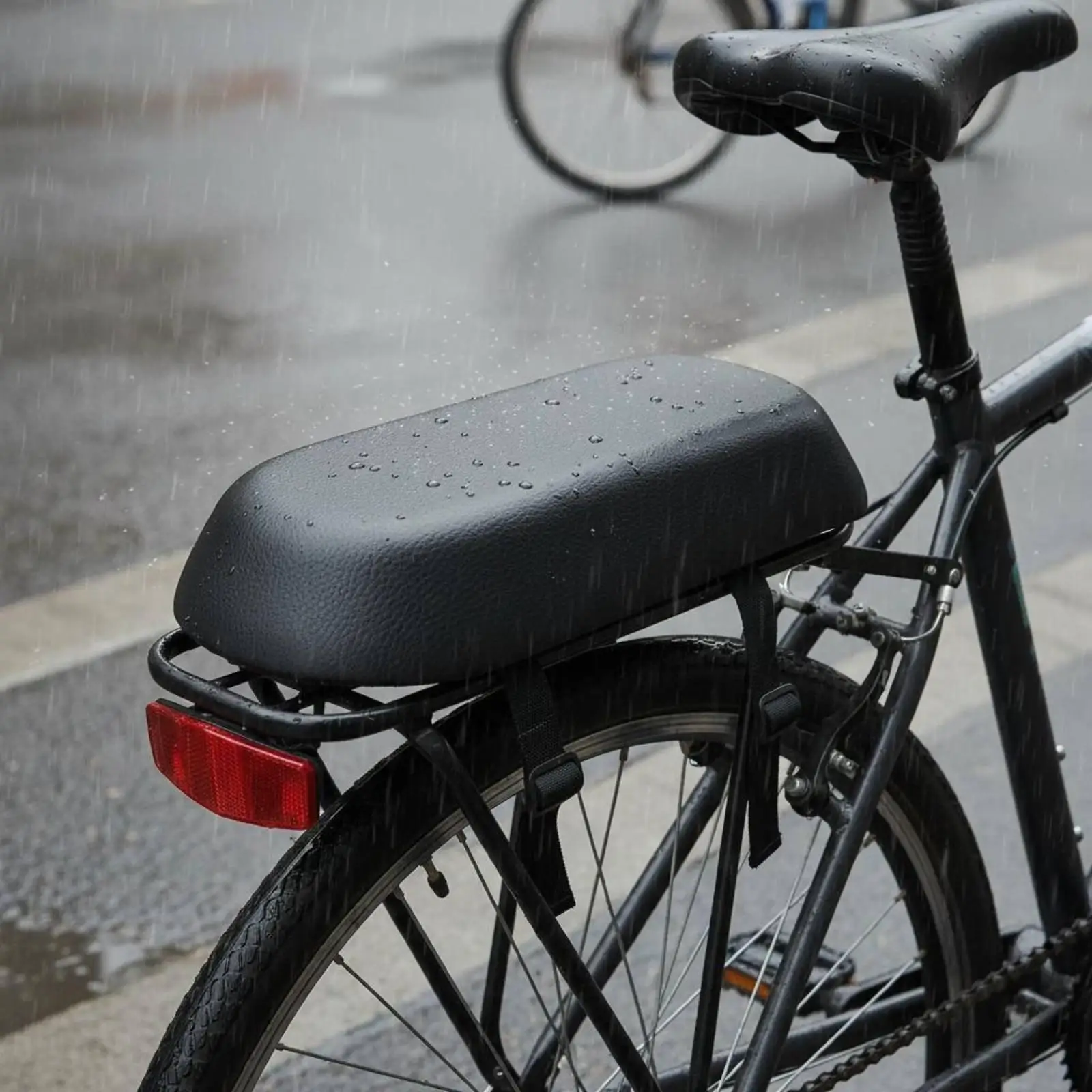 Waterproof Bike Seat Wide Padded Passenger Saddle Leather Surface Comfort Cushion for Cycling Back Rack