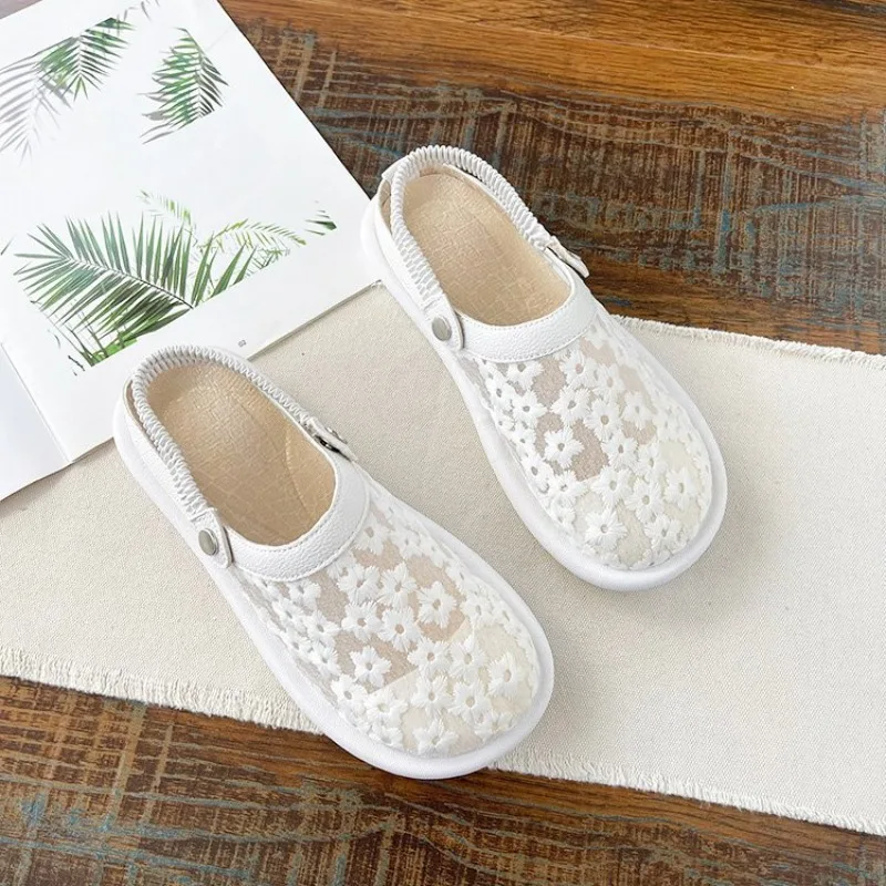

2026 Women Closed Toe Mesh Fisherman Sandals Lightweight Lace Breathable Women Soft-soled Shoes Outdoor Fairy Flat Casual Shoes