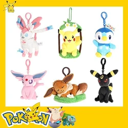 Kawaii Pokemon Anime Peripherals Pikachu Snorlax Charmander Piplup Cartoon Plush Keychain Girl Bag Hanging Decoration