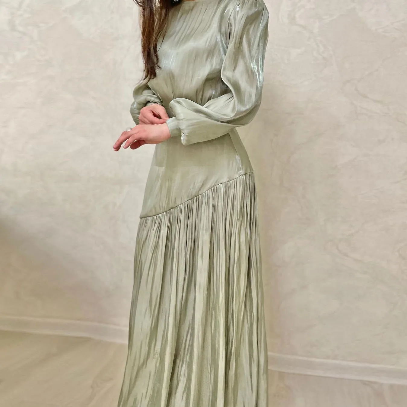 2024 New Women\'s Fashion Elegant And High End Pleated A-line Dress Abaya Dubai Luxury Kaftan Robe Casual Party Dresses Lady