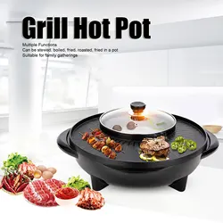 Pot Household Multi-function Electric Hot Pot Non-stick Electric Grill Rotisserie Rotisserie Pan Frying Shabu Electric Pot